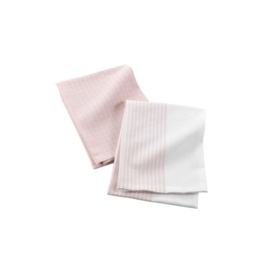 Deux Torchons En Coton - Rose Nappe et serviettes