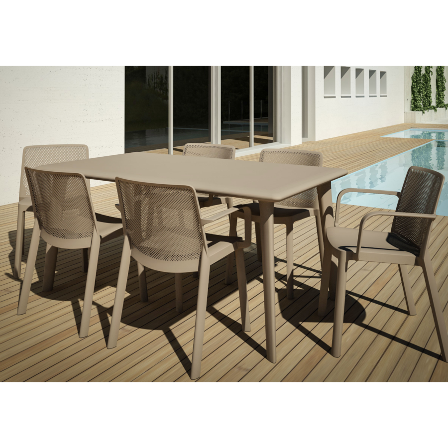 Table A Manger NEW DESSA + 6 Chaises - Cappuccino Table de jardin