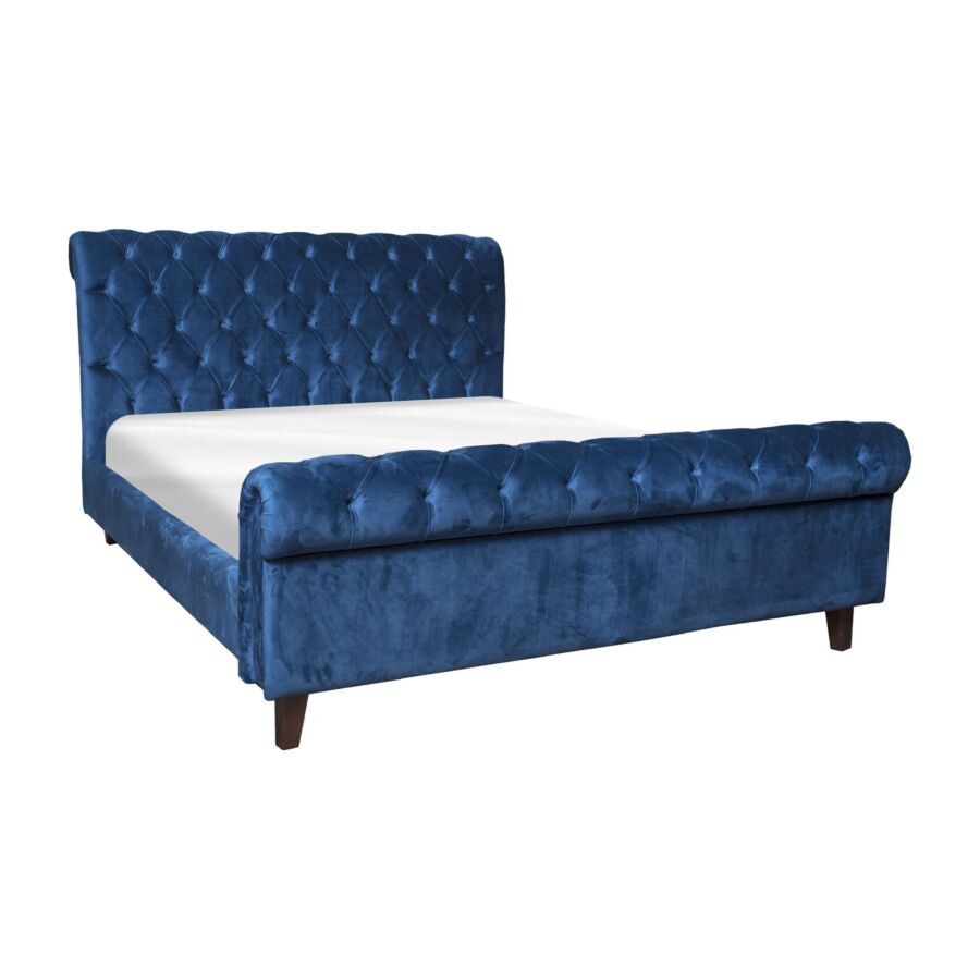 Lit NEW CEDARVILLE Avec Sommier Bleu Royal Lits adulte