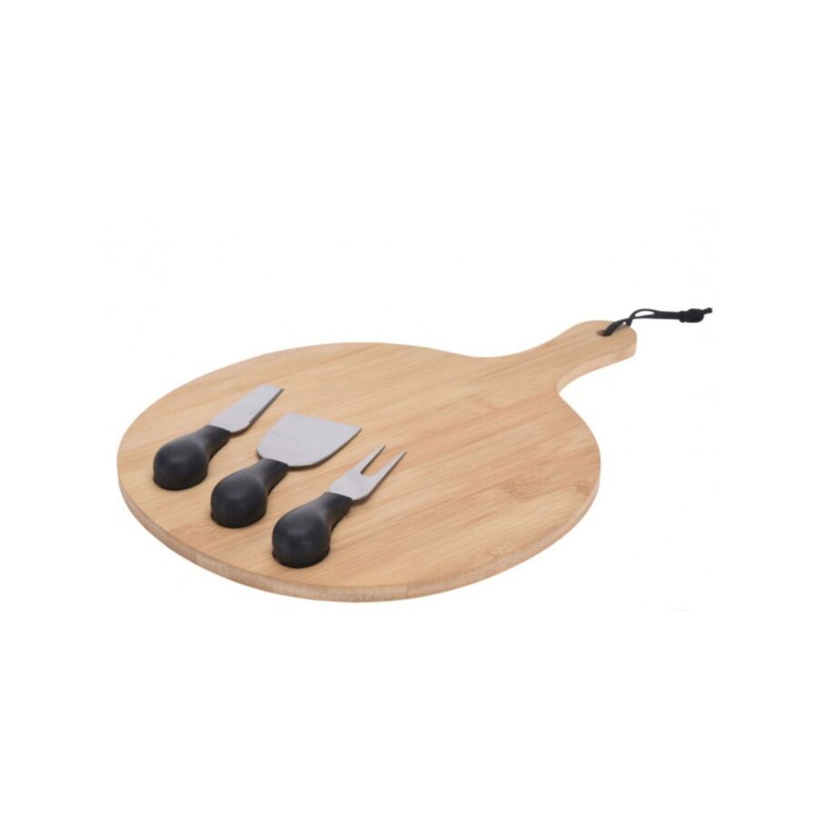 Set De 4 Pièces Découpe Fromage - Noyer Serviteurs