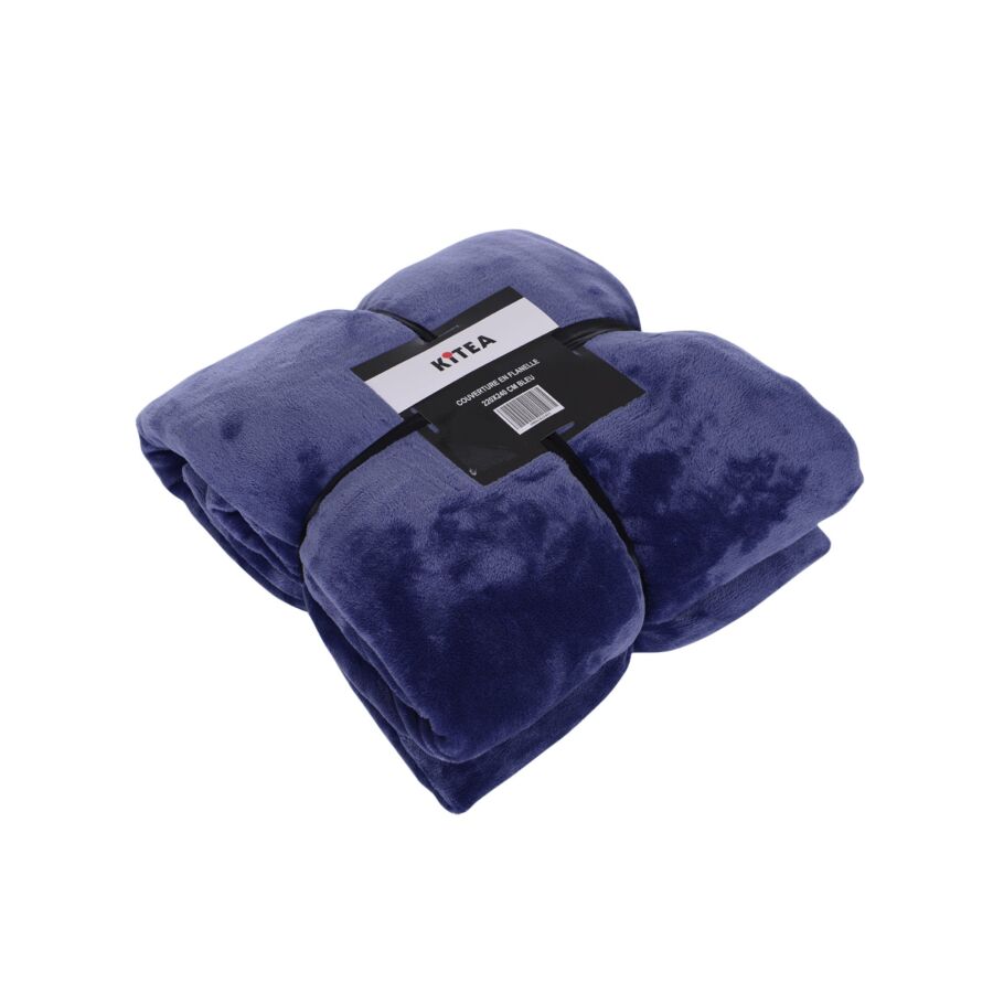 Couverture En Flanelle - Bleu Nuit Plaid et couvertures