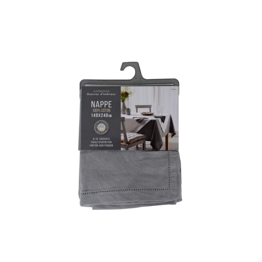 Nappe Rectangle 140x240cm - Gris Nappe et serviettes