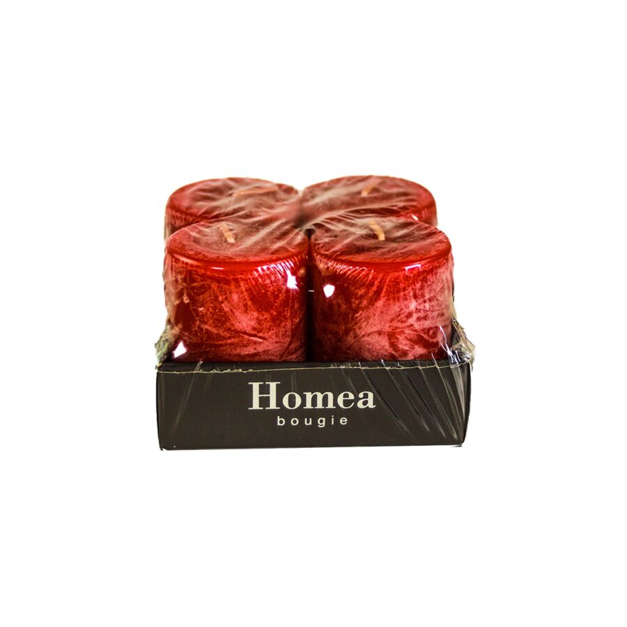 Set De 4 Bougies Pilier Rustique - Rose Bougies décoratives