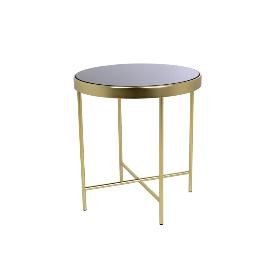 Table D'Appoint Ronde BENIGNI - Noir/Gold Décoration