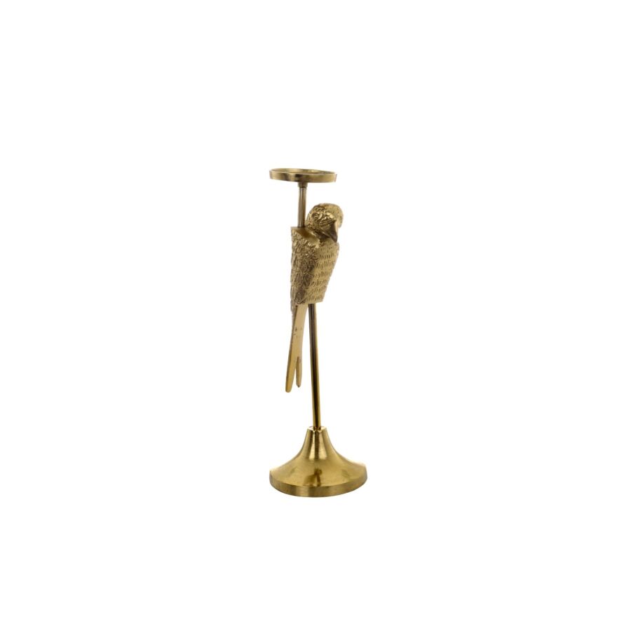 Bougeoir Perroquet 43cm - Doré Photophores et bougeoirs