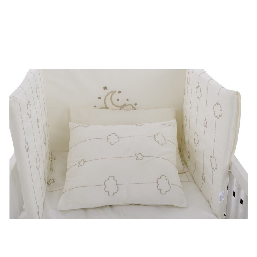 Parure De Lit Bébé LUNA ELEGANT 60x70cm - Blanc Crème Déstockage