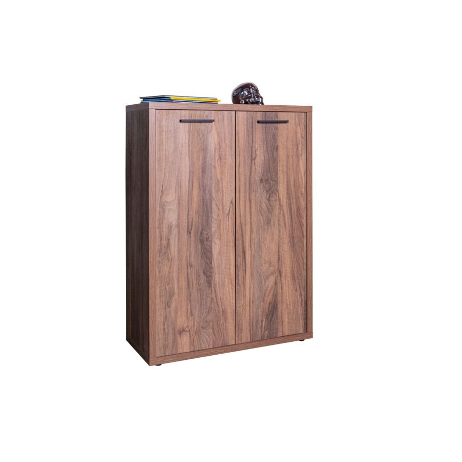 Élément Bas BRERA Avec 2 Portes 82x36x112cm - Noyer Armoire de bureau