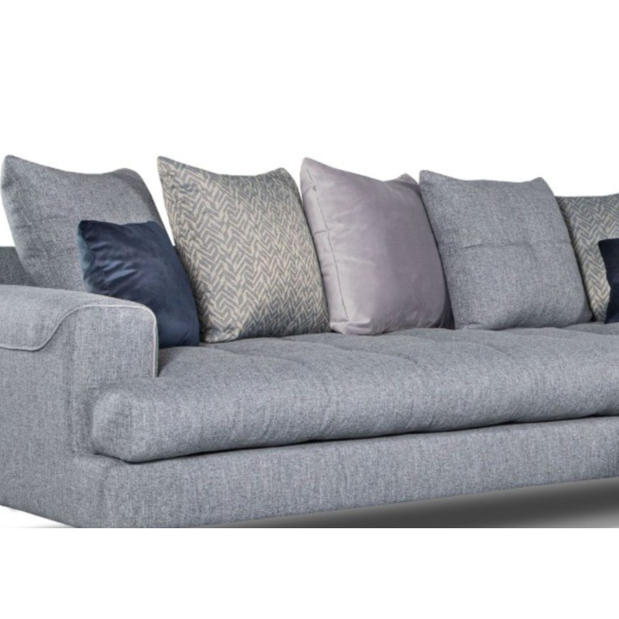Canape D'angle GEMINI Méridienne Droite - Bleu Clair Sofa Ramadan