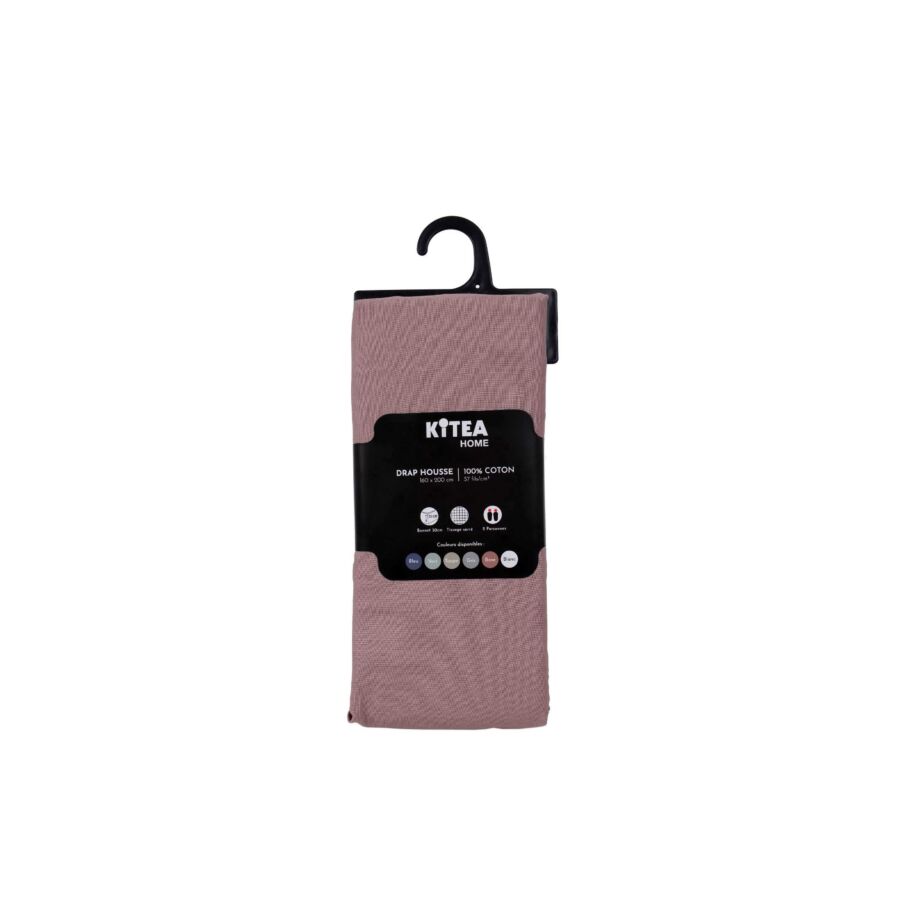 Drap Housse 200x200cm TODAY 4 - Rose Des Sables Draps