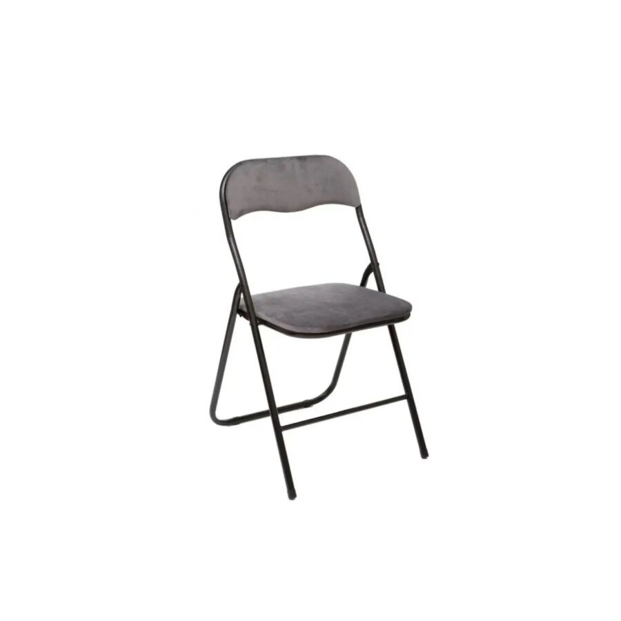 Chaise Pliante en Velours NYD - Gris Chaises sans accoudoir
