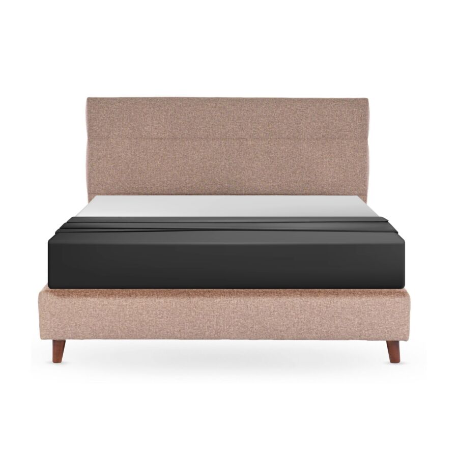Lit Tapissé NEW MARSILIA En Tissu - Taupe Lits adulte