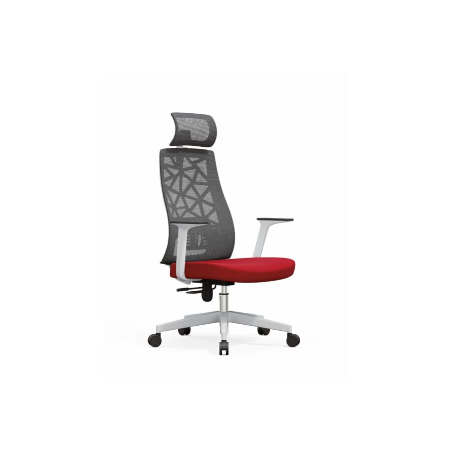 Fauteuil Président BEIRUT - Gris / Rouge Fauteuil de Direction