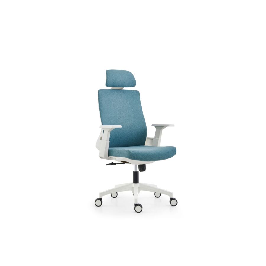 Fauteuil Président BARI Avec Accoudoirs Blancs Fauteuil de Direction