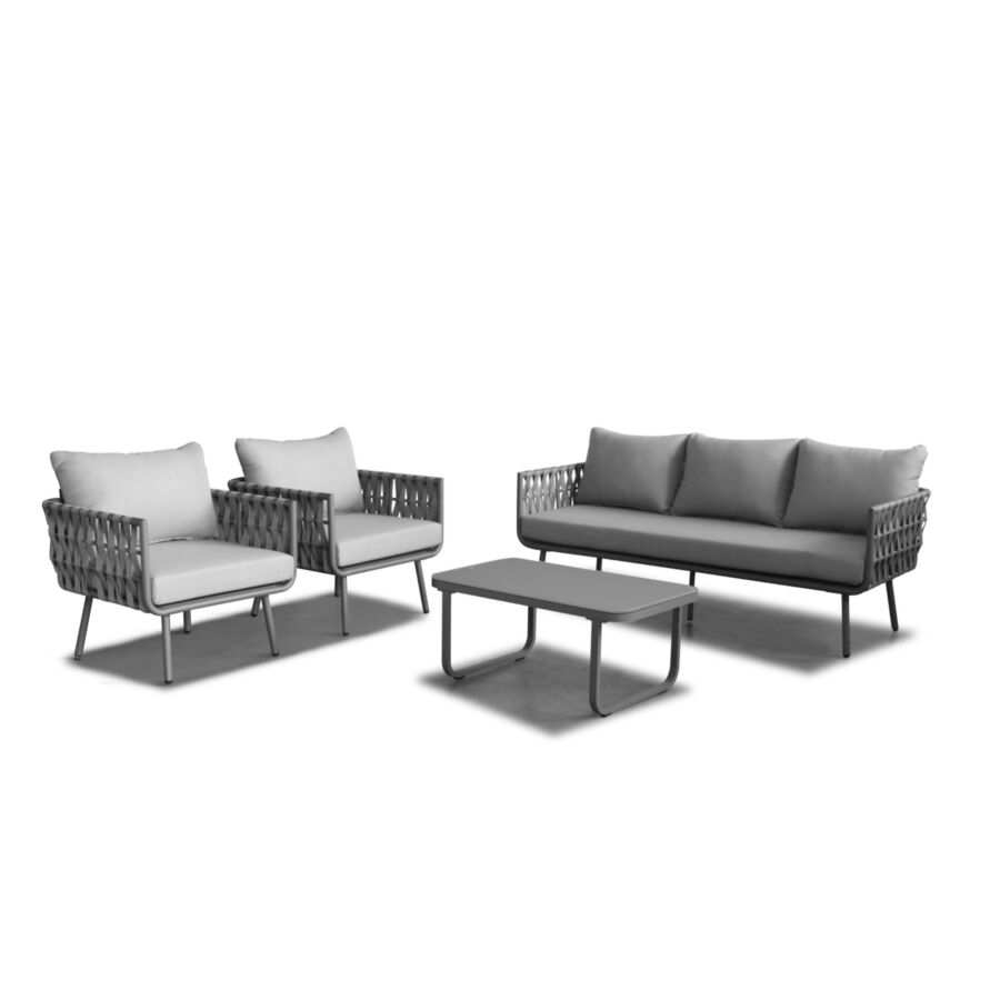 Set DIOR 3+1+1 Avec Table Basse - Beige Salons de jardin bas