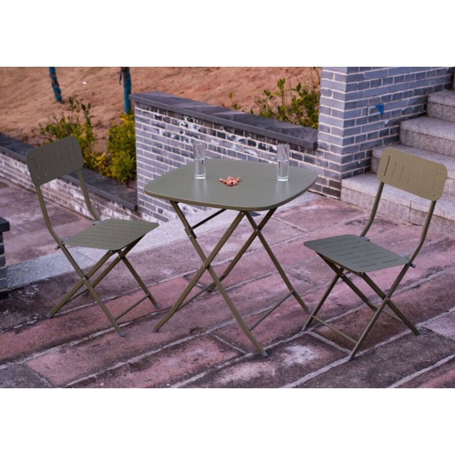 Set PIPA Avec 2 Chaises + Table - Gris / Vert Tables et chaises pliantes
