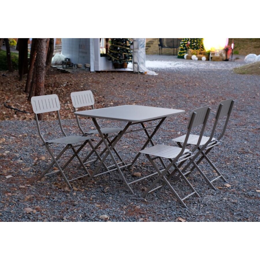 Set PIPA Avec 4 Chaises + Table - Gris / Vert Tables et chaises pliantes