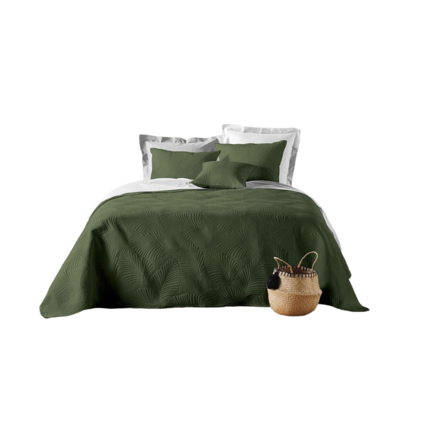 COUVRE LIT 220 x 240cm COLOMBINE - Kaki Promos printemps