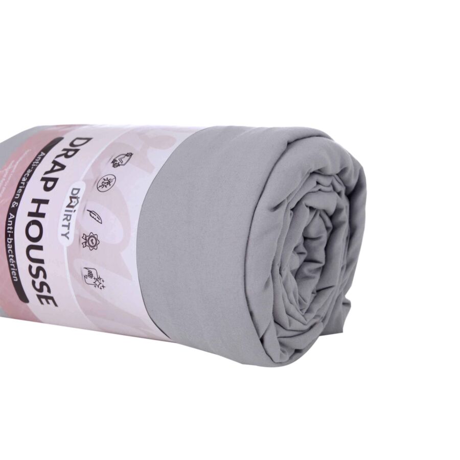 Drap Housse Bonnet De 30cm - Gris Clair Draps