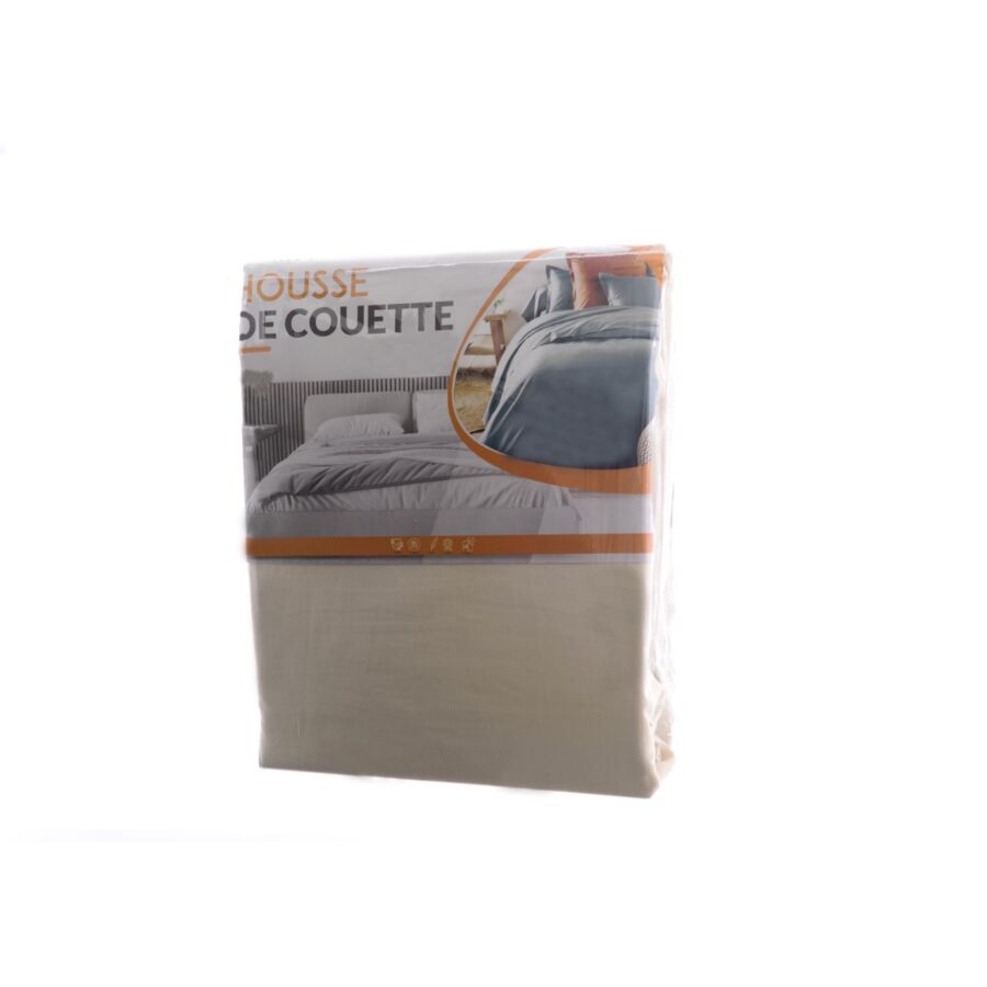 Housse De Couette Unie 160x220cm - Beige Parure de lits