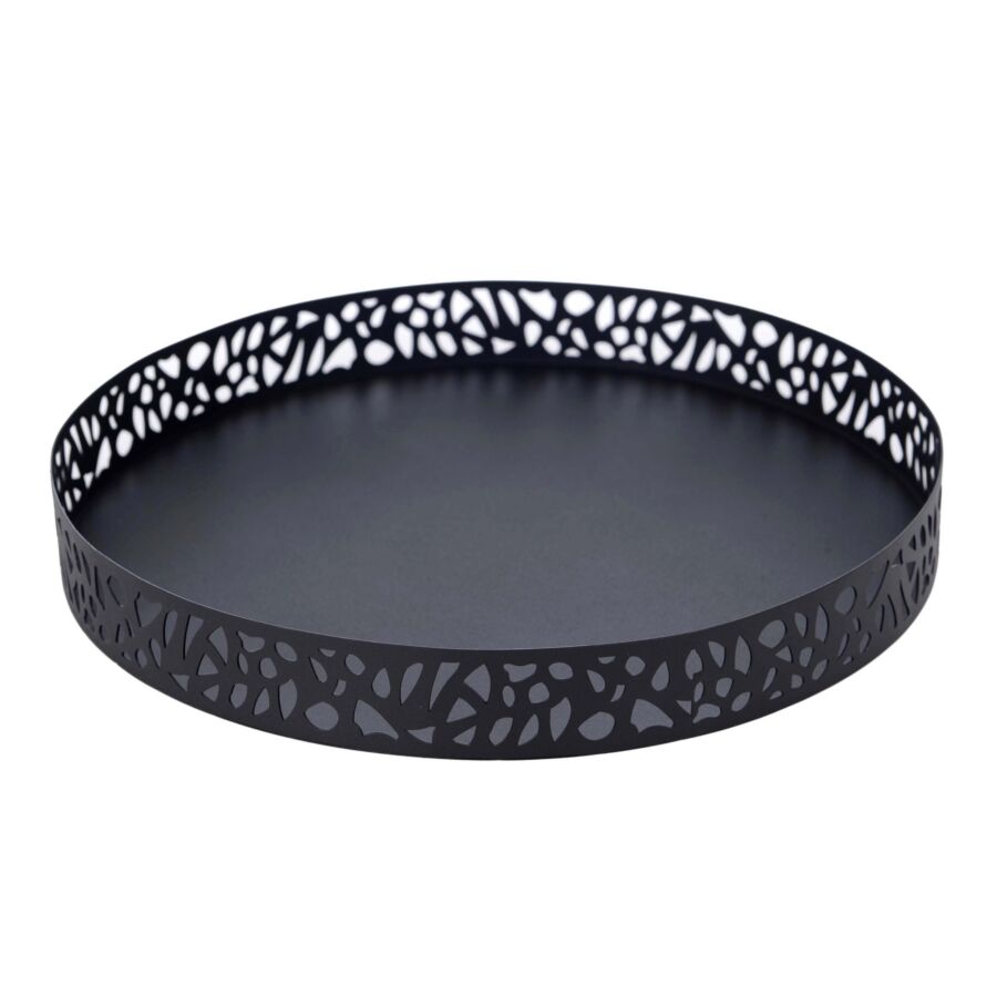 Grand Plateau Circulaire ZINE - Noir Plateaux de cuisine