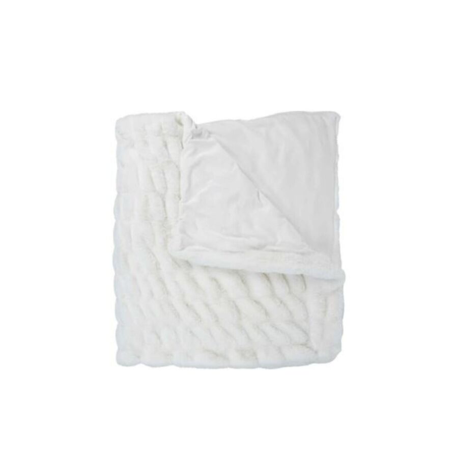 Plaid Imitation Fourrure Luxury - Blanc Plaid et couvertures