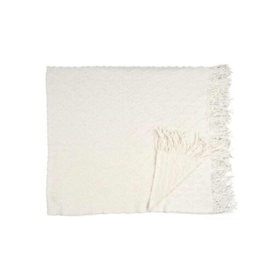 Plaid Chenille Torsade - Blanc Crème Plaid et couvertures