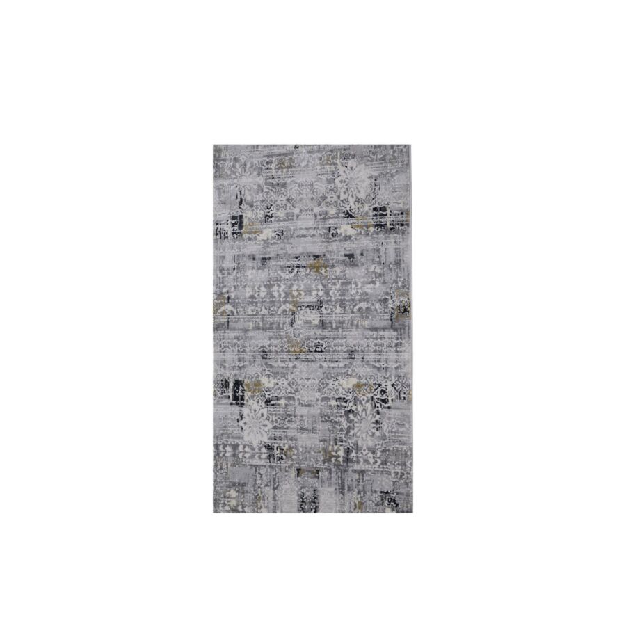 Tapis ROYAL 80x150cm Aux Motifs Artisanaux - Gris Tapis descente de lit