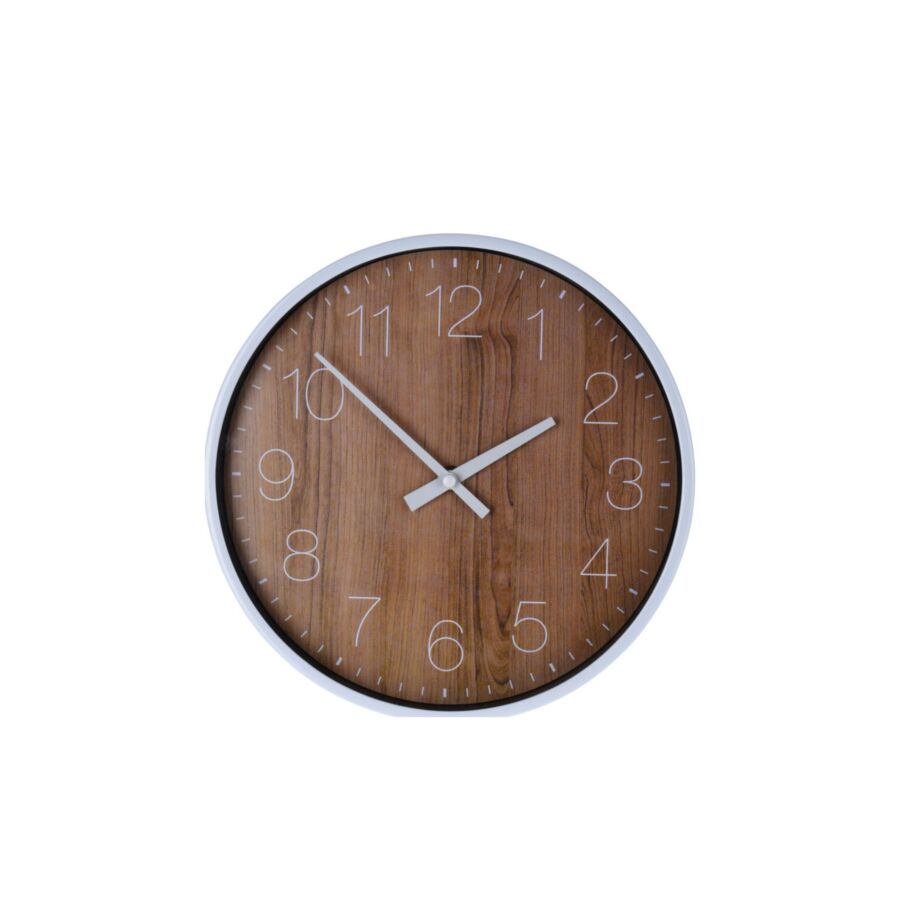 Horloge Murale En Bambou - Marron / Blanc Horloges
