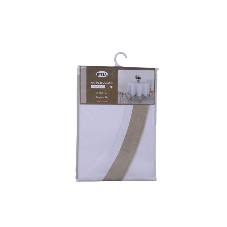 Nappe Ronde Artisanale 200cm - Blanc Nappe et serviettes