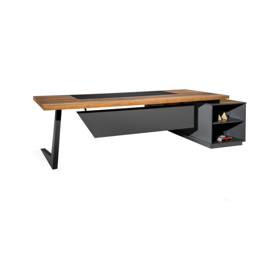 Bureau Directionnel Gauche OSCAR Z - Chêne / Gris Bureaux de Direction