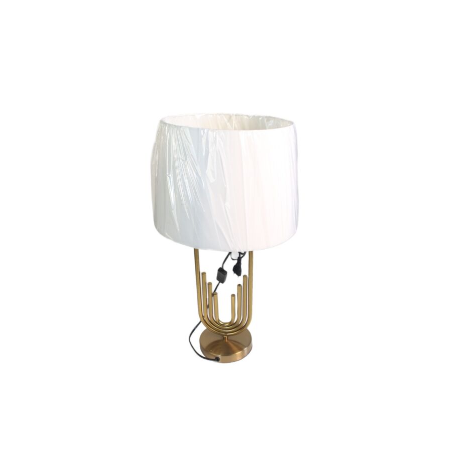 Lampe De Table Métal 33x57cm - Blanc / Doré Lampe de table