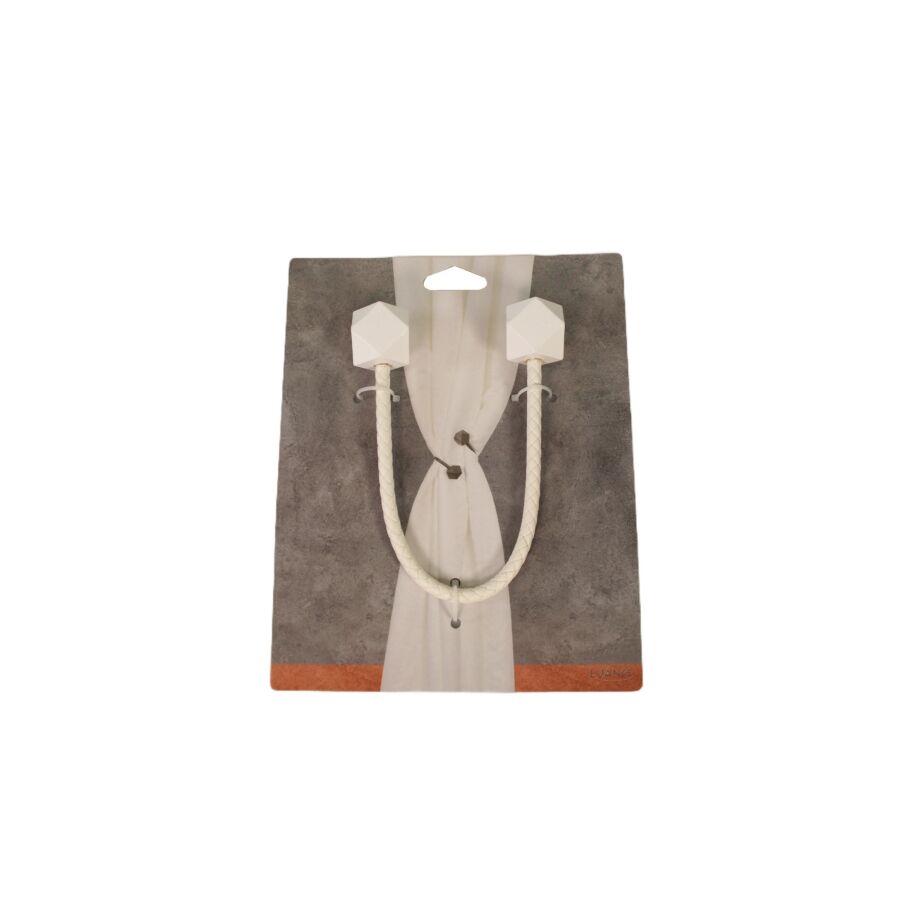Embrasse Twist Géométrique - Blanc Tringles et accessoires rideaux