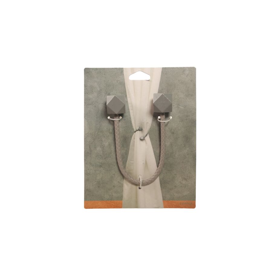 Embrasse Twist Géométrique - Argent Tringles et accessoires rideaux