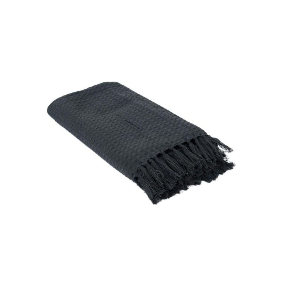 Jeté GAUFRE 130x160cm - Gris Anthracite Plaid et couvertures