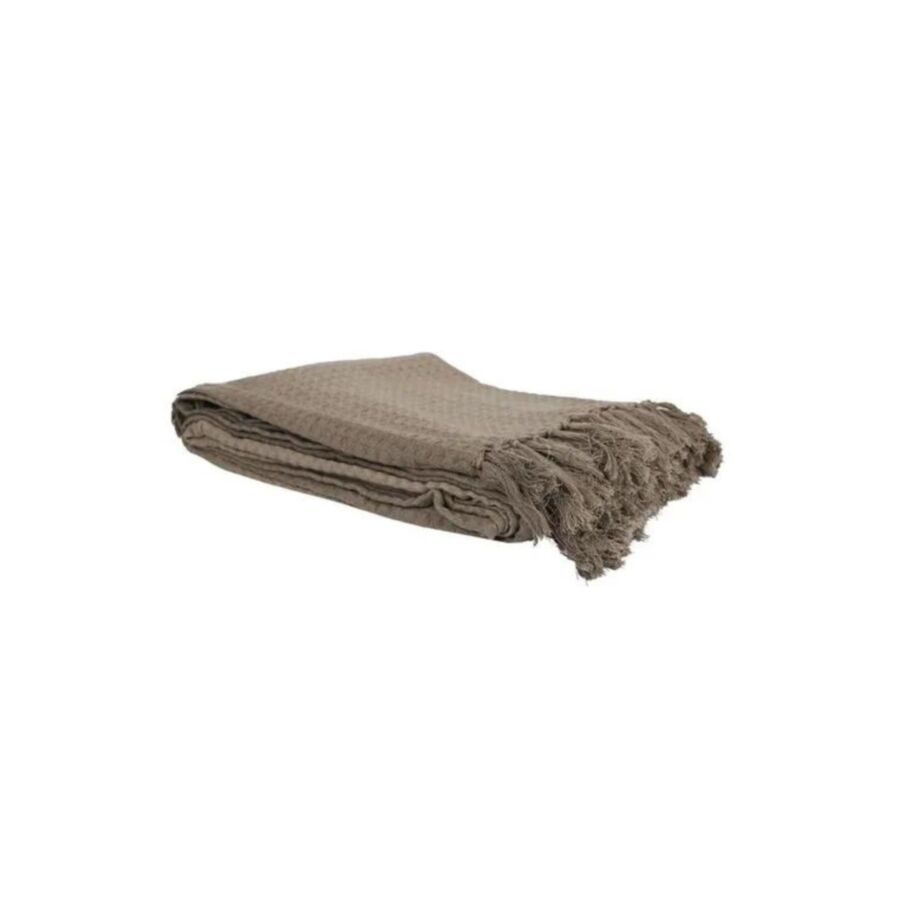 Plaid Aux Motifs Gaufrés - Taupe Plaid et couvertures