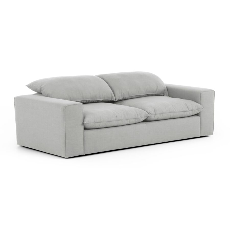 Canapé 3 Places MOORA - Gris Clair Sofa-printemps