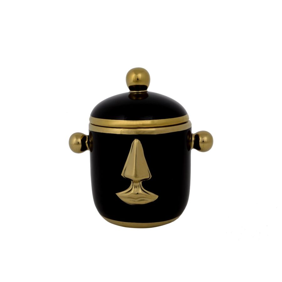 Boîte Décorative MASQUE 22x16,5x23cm - Noir / Doré Vases
