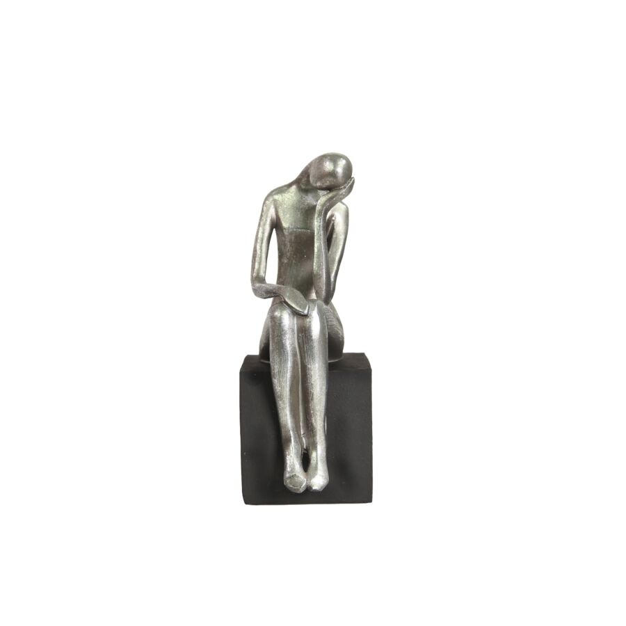 Décoration Abstraite Humain 31cm - Argent Bibelots