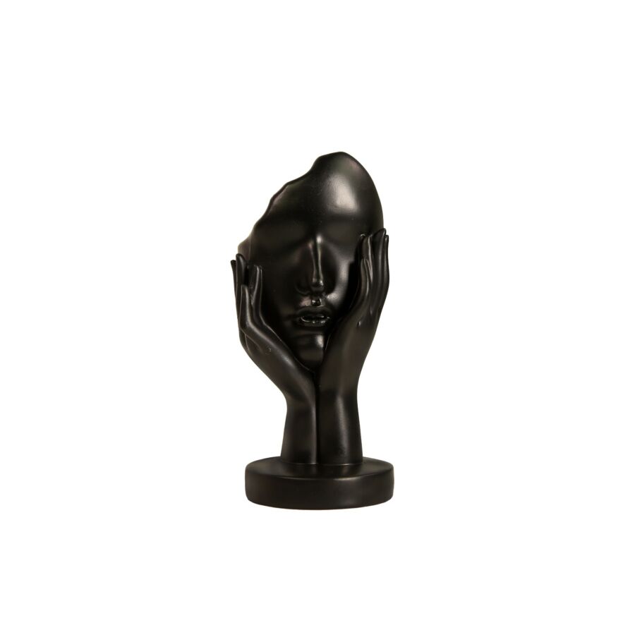 Décoration Visage 30cm - Noir Bibelots