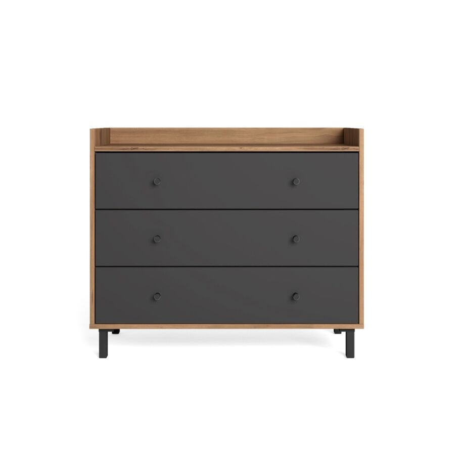 Commode MALTA 3 Tiroirs - Noyer / Gris Anthracite Commodes