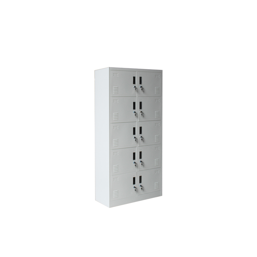 Casier STEEL 10 Portes - Gris / Blanc