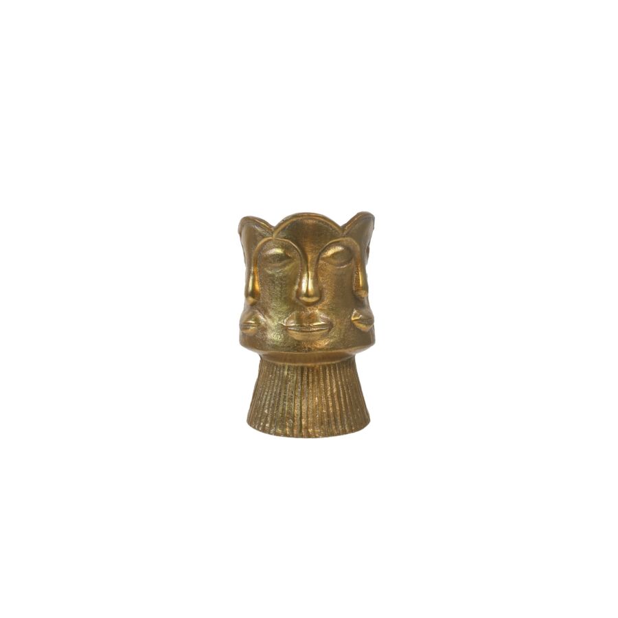 Vase Décoratif Visage 12x12x17,5cm - Doré Vases