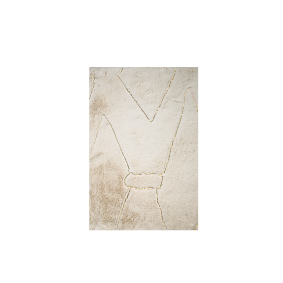 Tapis En Fourrure 60x120cm - Crème / Gold Tapis descente de lit