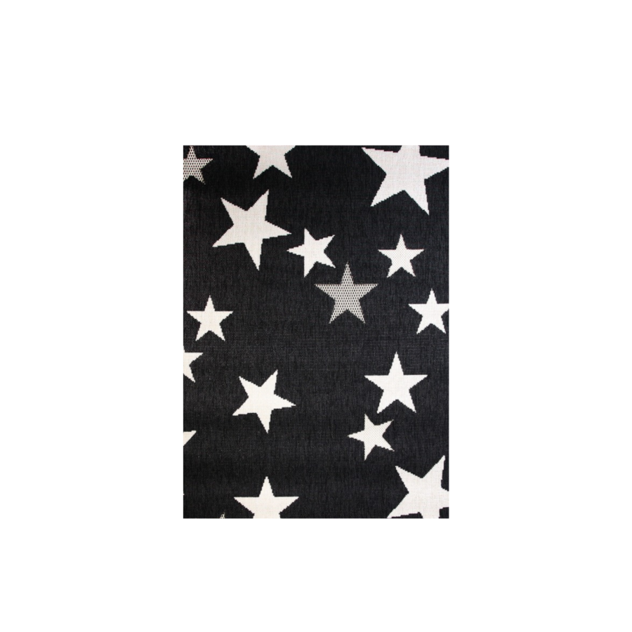 Tapis FENIX 80x150cm - Noir / Blanc Déstockage