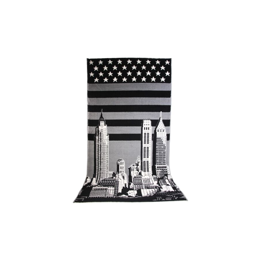 Tapis FLASH 80x150cm - Noir / Blanc Déstockage