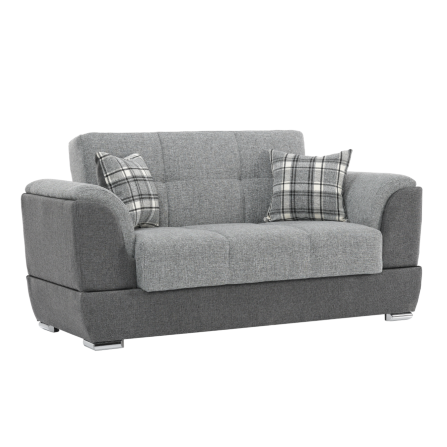 Canapé Convertible SEREN 2 Places - Gris Canapé convertible