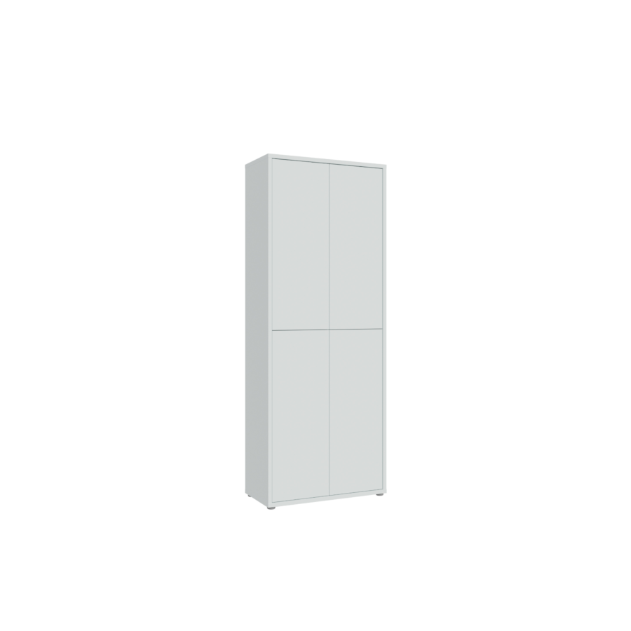 Armoire ALICE SPRINGS Avec 4 Portes - Gris Clair Meuble multifonctions rangements