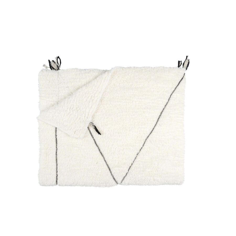 Plaid SHERPA Aux Motifs Tressés - Blanc Plaid et couvertures