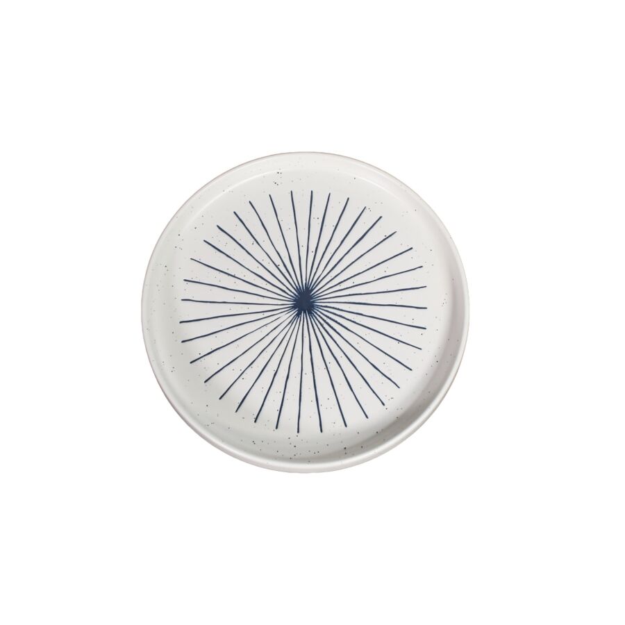 Plat WAVE En Porcelaine 15,24cm - Blanc / Bleu DECORATION