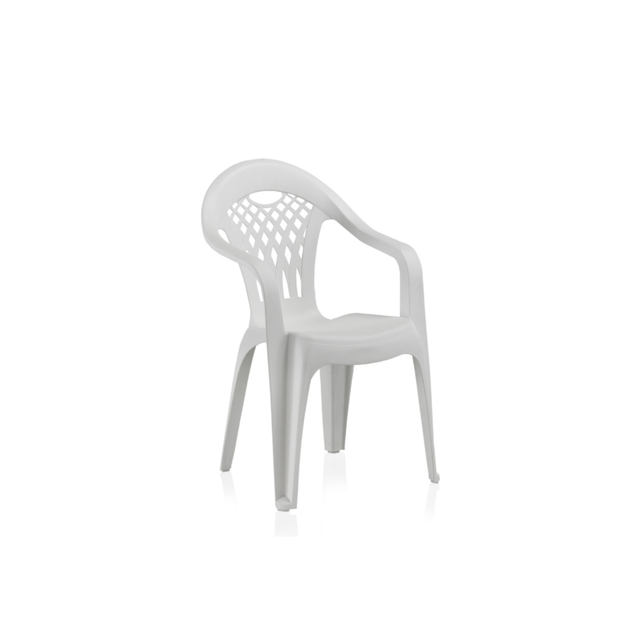 Chaise Monobloc CANCUN Avec Accoudoir - Blanc Meubles jardin